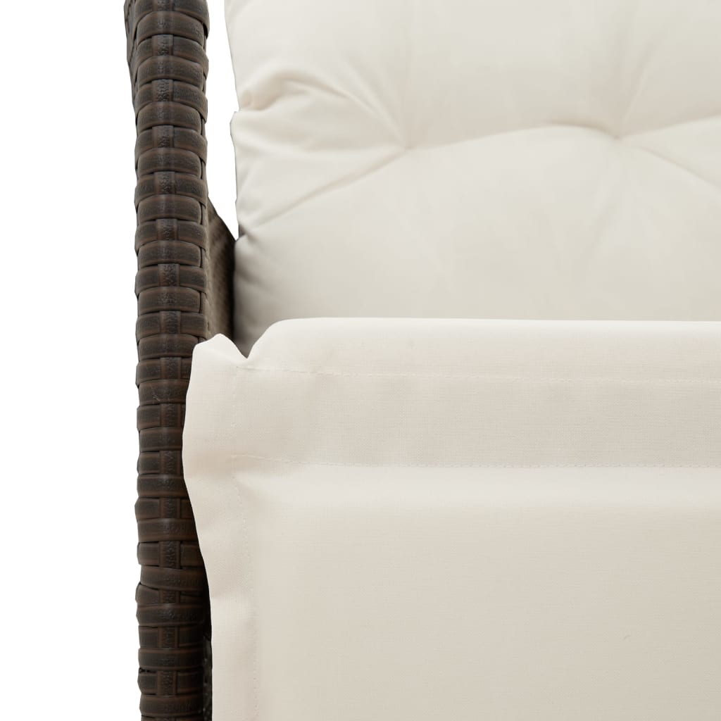 Tuinbank 2-Zits Verstelbaar Met Tafel Poly Rattan Bruin