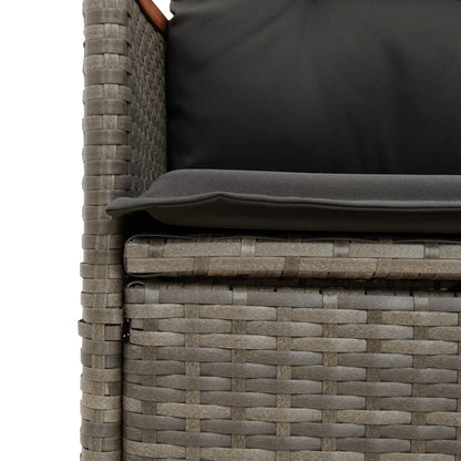 Tuinbank 2-Zits Verstelbaar Met Tafel Poly Rattan Grijs