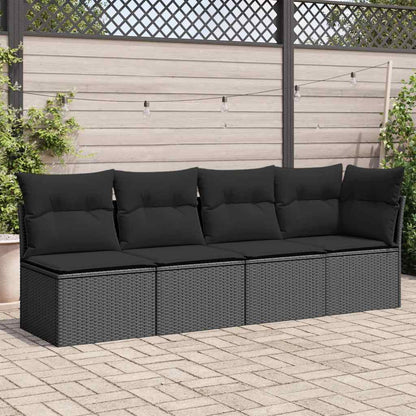 Tuinbank 4-Zits Met Kussens Poly Rattan