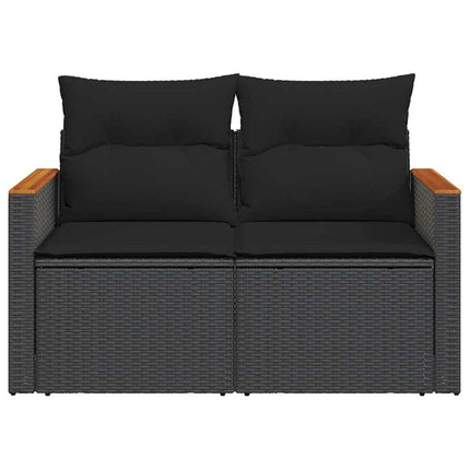 Tuinbank Met Kussens 2-Zits Poly Rattan