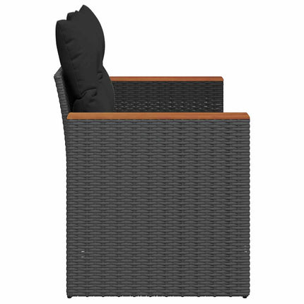 Tuinbank Met Kussens 2-Zits Poly Rattan