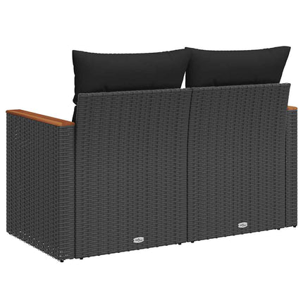 Tuinbank Met Kussens 2-Zits Poly Rattan