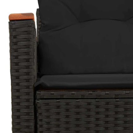 Tuinbank Met Kussens 2-Zits Poly Rattan