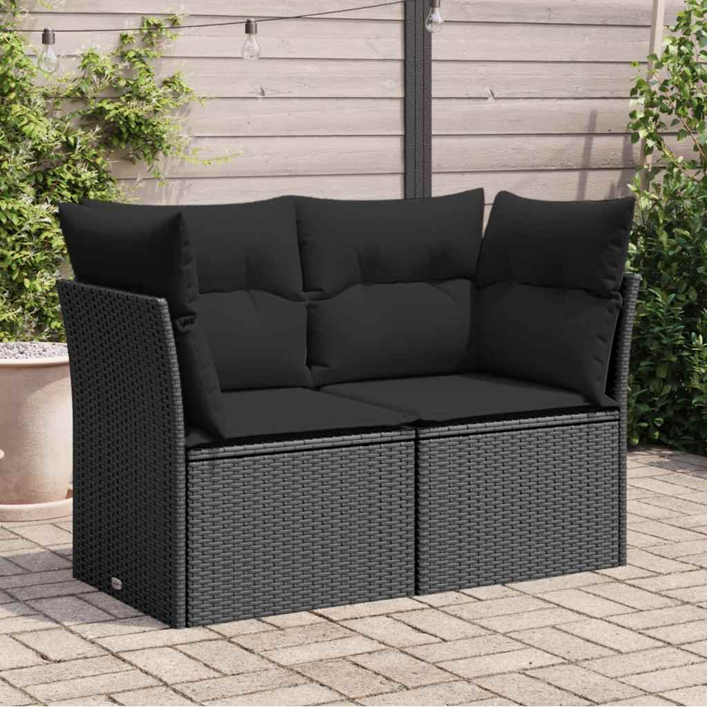 Tuinbank 2-Zits Met Kussens Poly Rattan