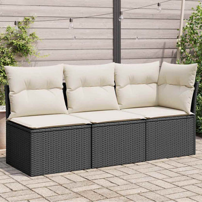 Tuinbank 3-Zits Met Kussens Poly Rattan