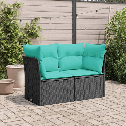 Tuinbank 2-Zits Met Kussens Poly Rattan
