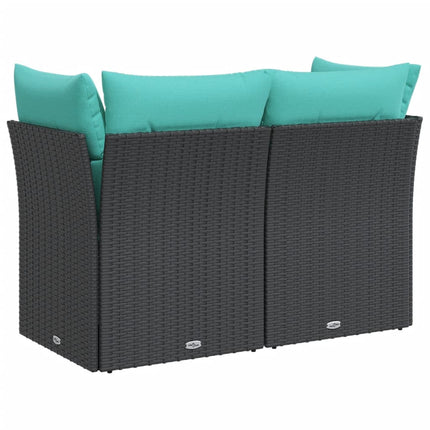 Tuinbank 2-Zits Met Kussens Poly Rattan