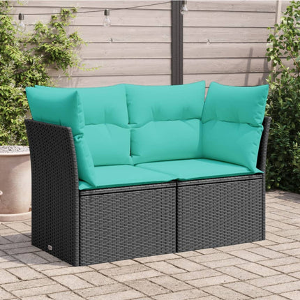 Tuinbank 2-Zits Met Kussens Poly Rattan