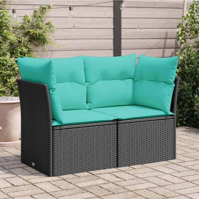 Tuinbank 2-Zits Met Kussens Poly Rattan