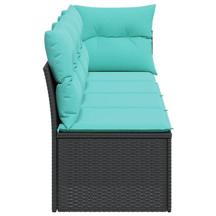 Tuinbank 4-Zits Met Kussens Poly Rattan
