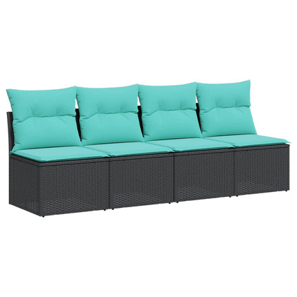 Tuinbank 4-Zits Met Kussens Poly Rattan