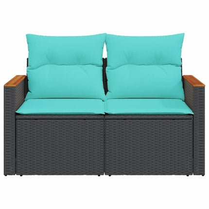 Tuinbank Met Kussens 2-Zits Poly Rattan