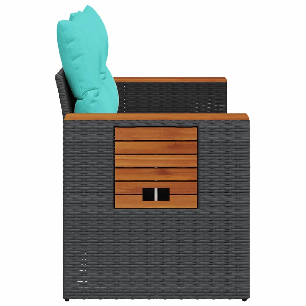 Tuinbank Met Kussens 2-Zits Poly Rattan