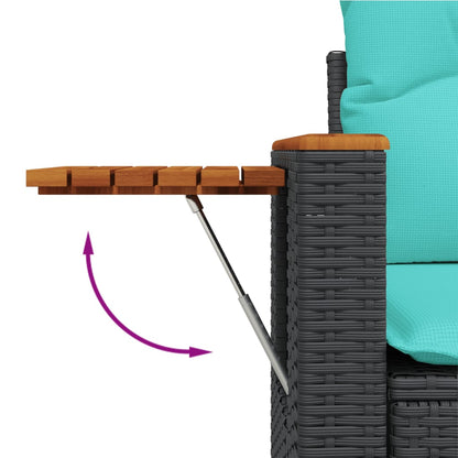 Tuinbank Met Kussens 2-Zits Poly Rattan