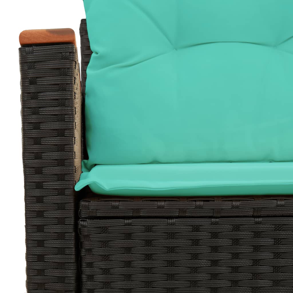 Tuinbank Met Kussens 2-Zits Poly Rattan