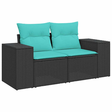 Tuinbank 2-Zits Met Kussens Poly Rattan