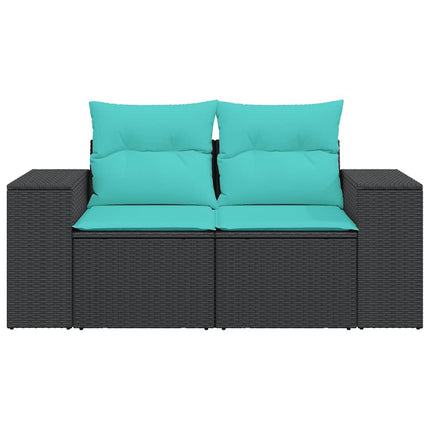Tuinbank 2-Zits Met Kussens Poly Rattan
