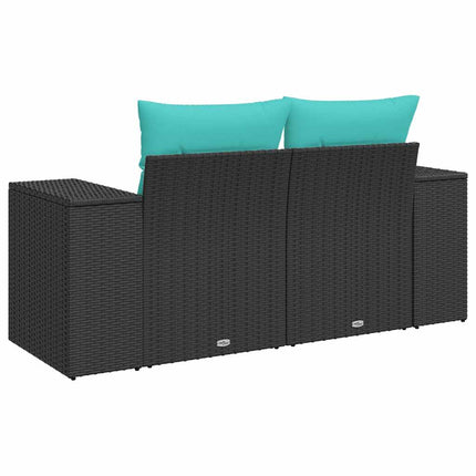 Tuinbank 2-Zits Met Kussens Poly Rattan