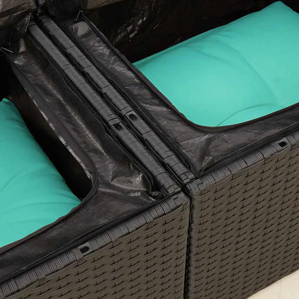 Tuinbank 2-Zits Met Kussens Poly Rattan