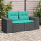 Tuinbank 2-Zits Met Kussens Poly Rattan