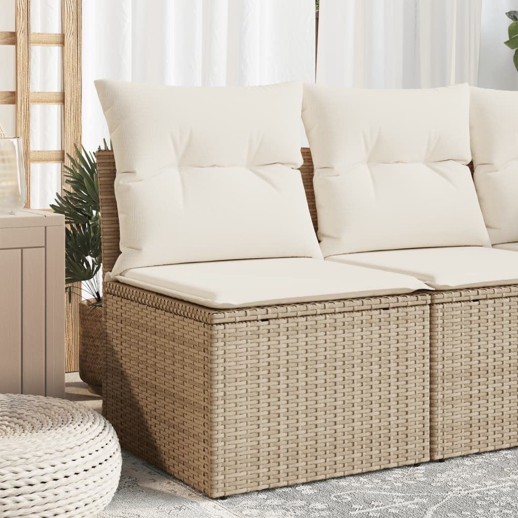 Tuinbank Zonder Armleuning Met Kussens Poly Rattan
