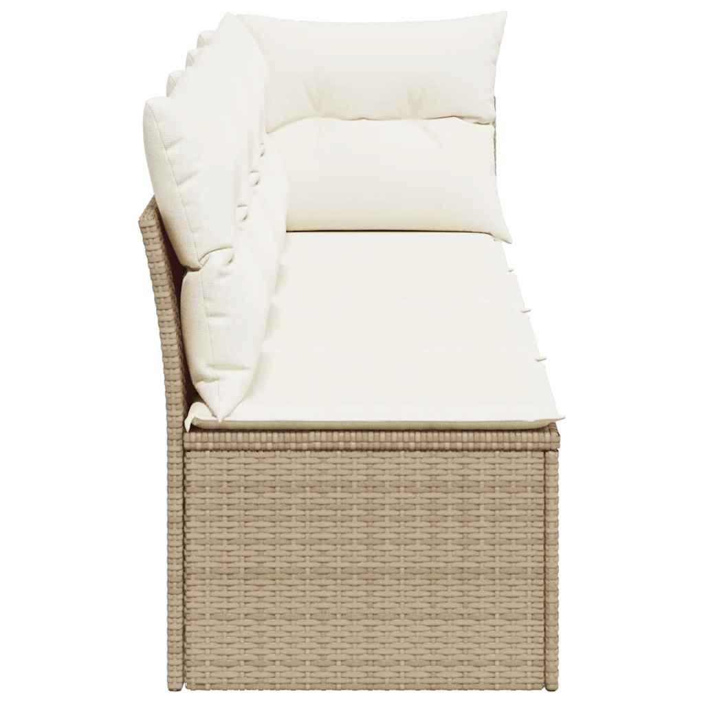 Tuinbank 4-Zits Met Kussens Poly Rattan