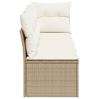 Tuinbank 4-Zits Met Kussens Poly Rattan
