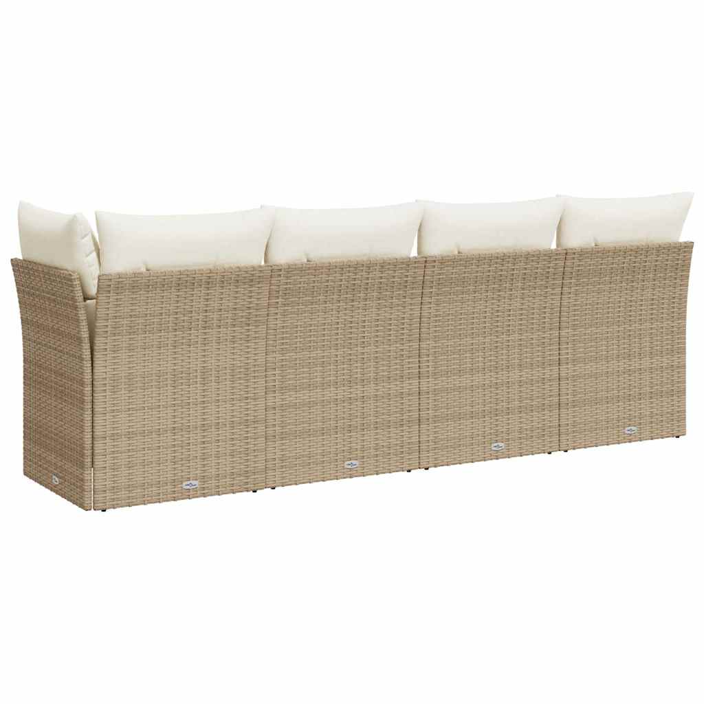 Tuinbank 4-Zits Met Kussens Poly Rattan