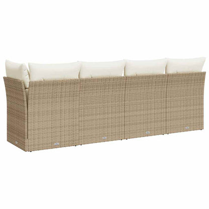 Tuinbank 4-Zits Met Kussens Poly Rattan