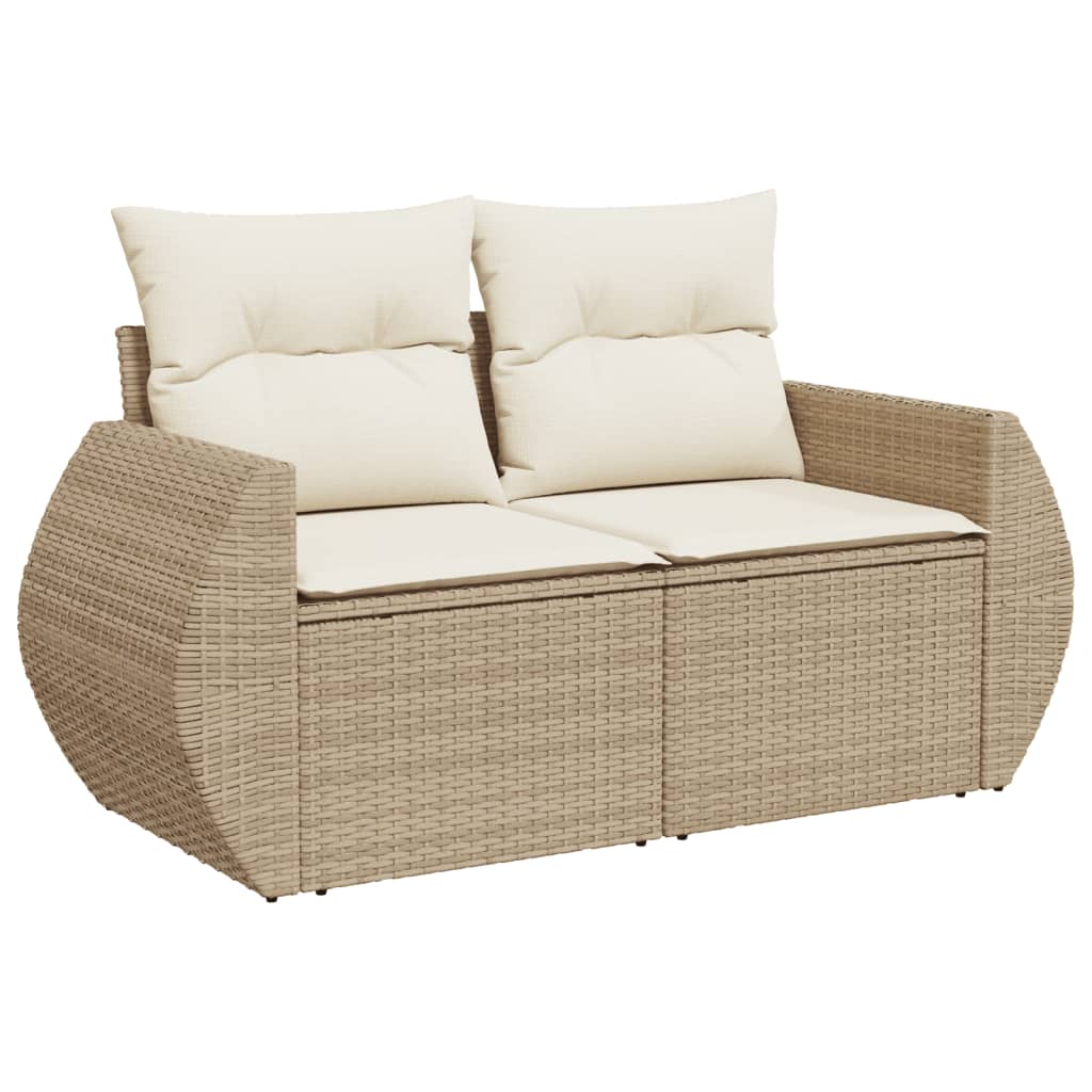 Tuinbank 2-Zits Met Kussens Poly Rattan