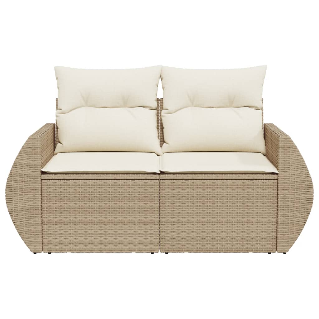 Tuinbank 2-Zits Met Kussens Poly Rattan