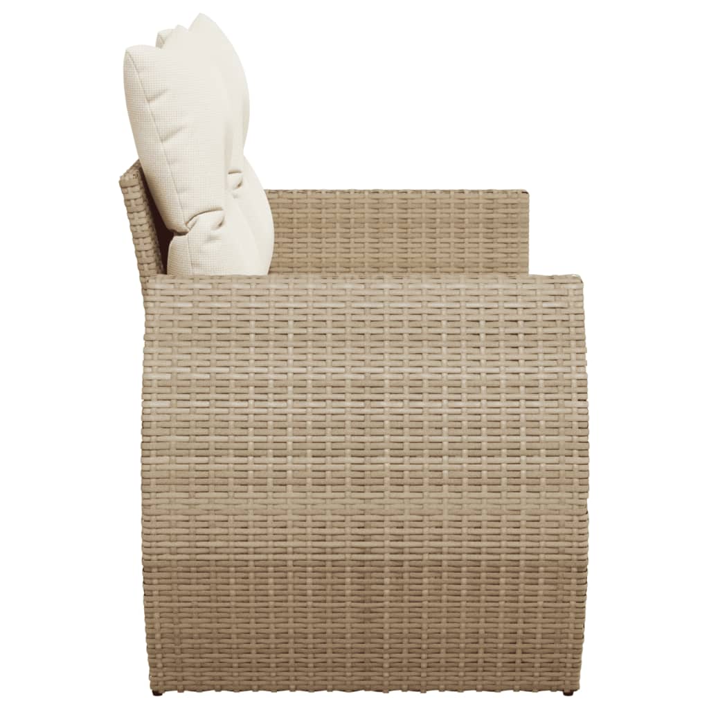 Tuinbank 2-Zits Met Kussens Poly Rattan