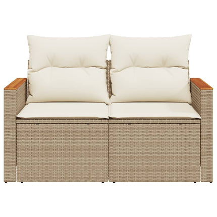 Tuinbank 2-Zits Met Kussens Poly Rattan