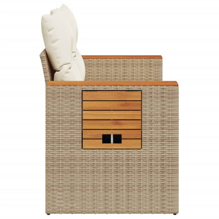 Tuinbank 2-Zits Met Kussens Poly Rattan