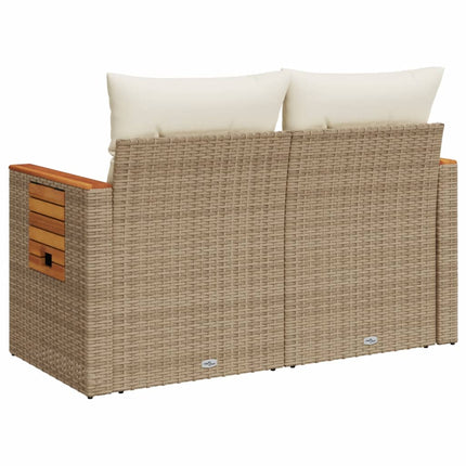 Tuinbank 2-Zits Met Kussens Poly Rattan