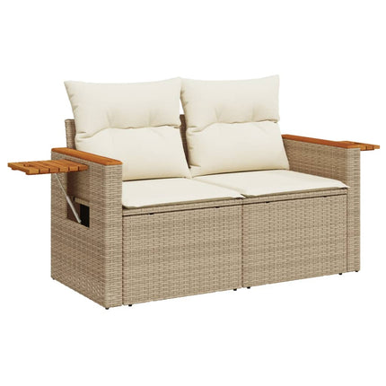 Tuinbank 2-Zits Met Kussens Poly Rattan
