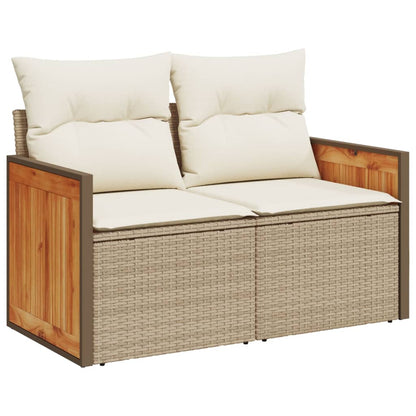 Tuinbank 2-Zits Met Kussens Poly Rattan