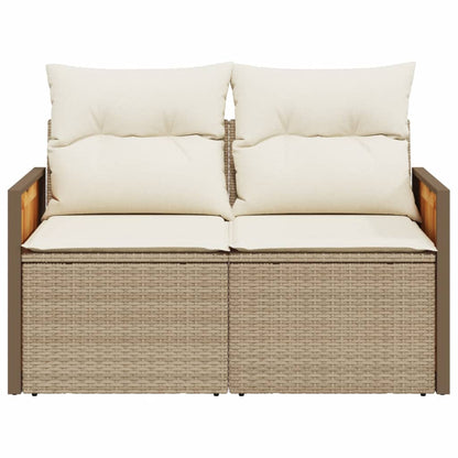 Tuinbank 2-Zits Met Kussens Poly Rattan