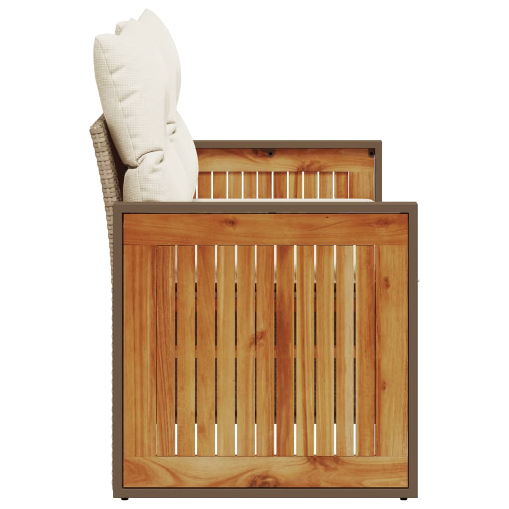 Tuinbank 2-Zits Met Kussens Poly Rattan