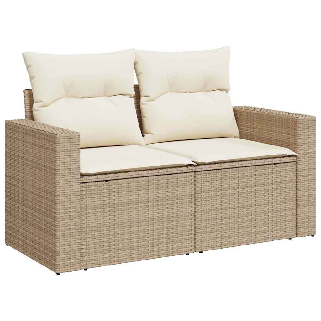 Tuinbank 2-Zits Met Kussens Poly Rattan