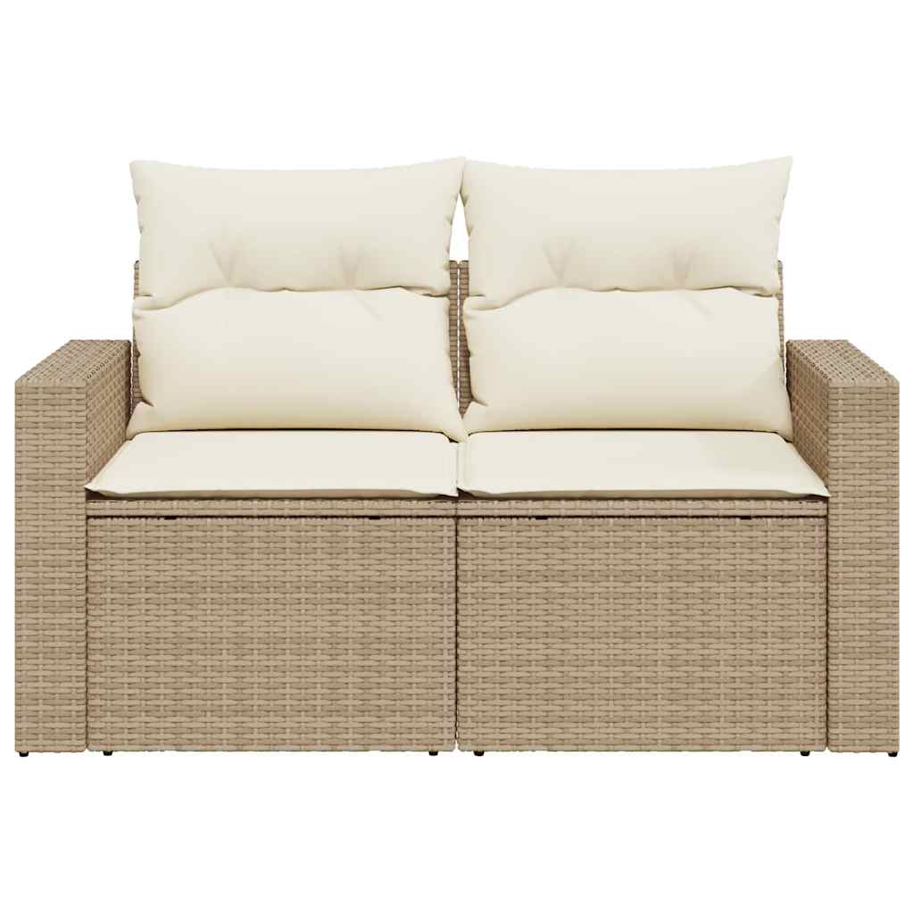 Tuinbank 2-Zits Met Kussens Poly Rattan