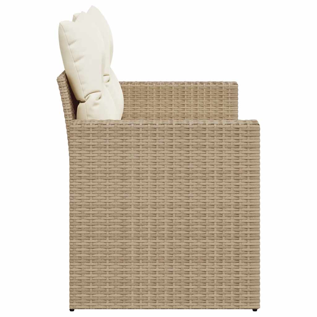 Tuinbank 2-Zits Met Kussens Poly Rattan
