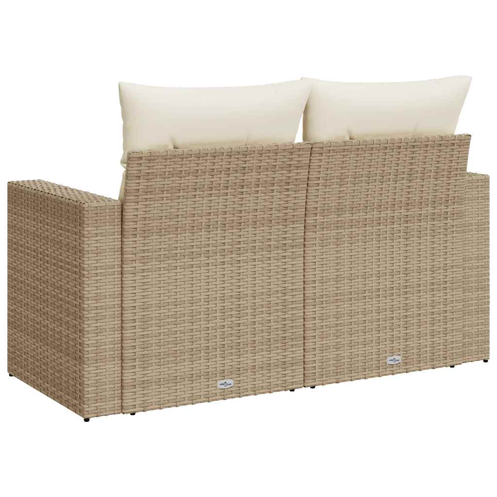 Tuinbank 2-Zits Met Kussens Poly Rattan