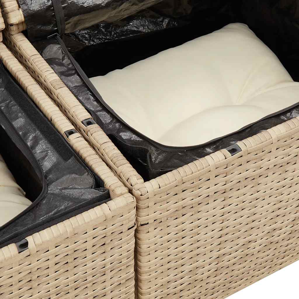 Tuinbank 2-Zits Met Kussens Poly Rattan