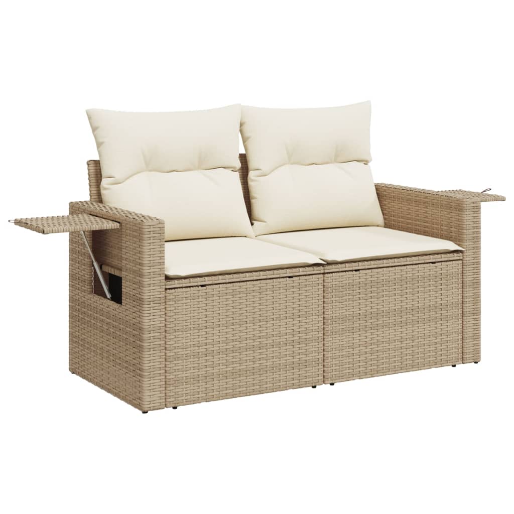 Tuinbank 2-Zits Met Kussens Poly Rattan