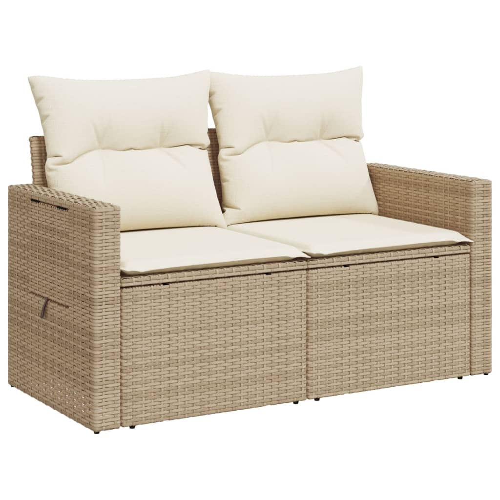 Tuinbank 2-Zits Met Kussens Poly Rattan
