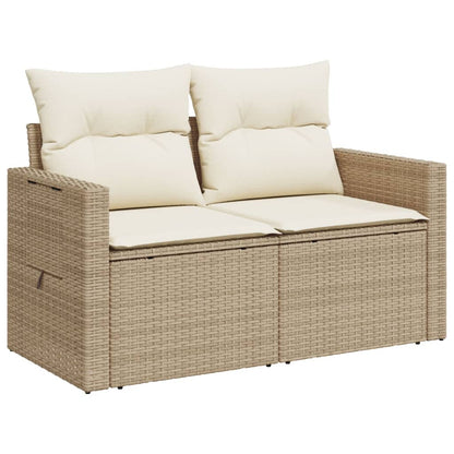 Tuinbank 2-Zits Met Kussens Poly Rattan