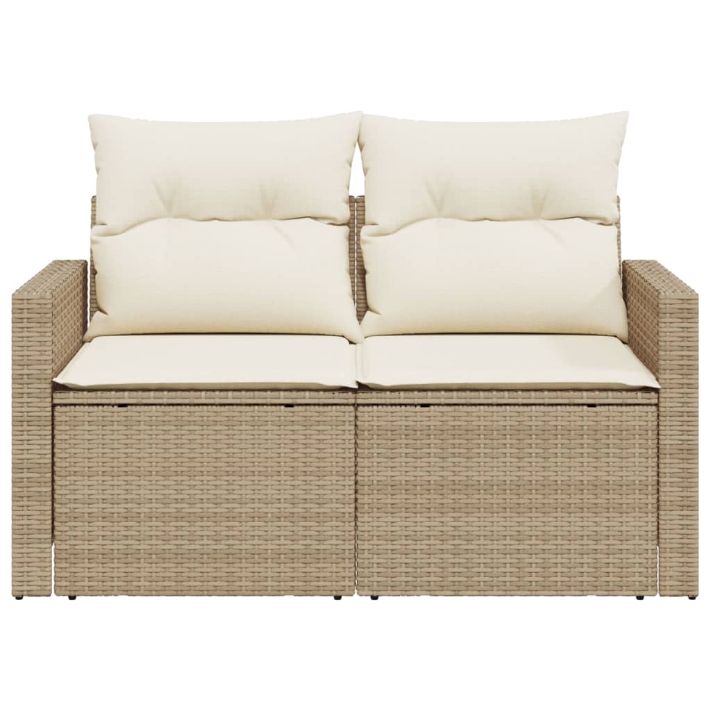 Tuinbank 2-Zits Met Kussens Poly Rattan
