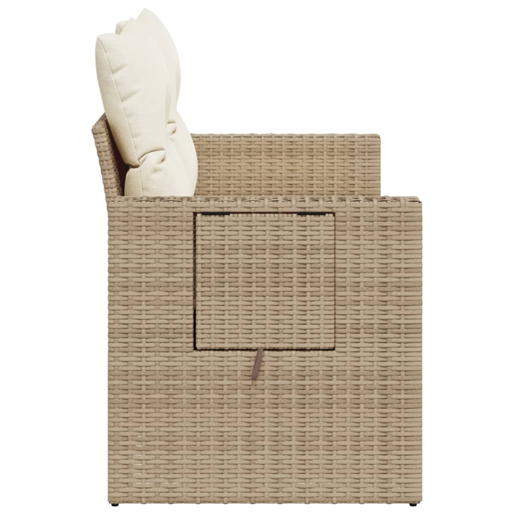 Tuinbank 2-Zits Met Kussens Poly Rattan