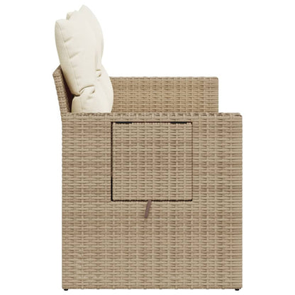 Tuinbank 2-Zits Met Kussens Poly Rattan